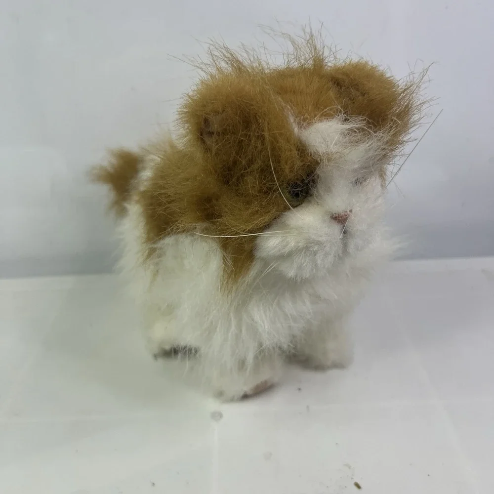 2009 FurReal Friends Plush Walking Kitten Orange & White Kitty Cat Works